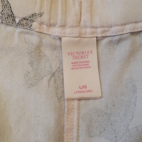 Victoria's Secret Flannel Sleep Set L Long Pink Butterfly - Picture 9 of 9